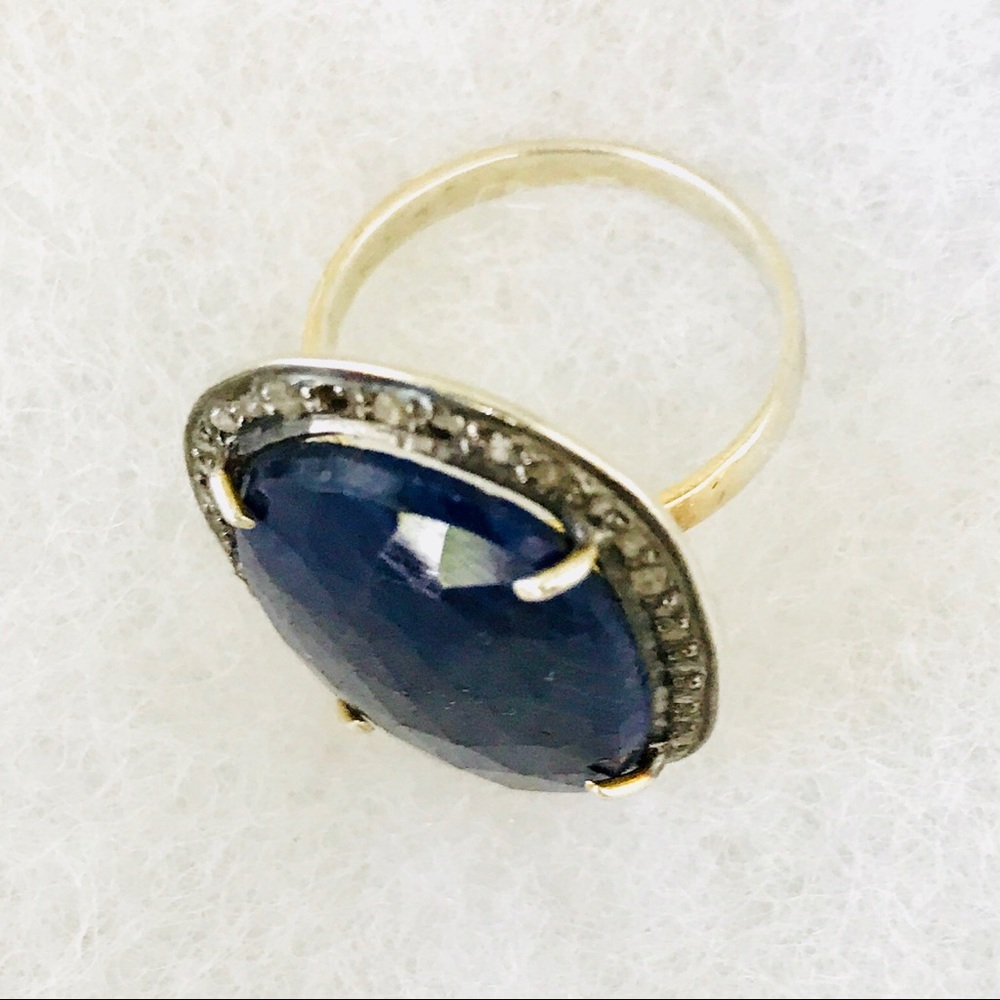 Labradorite Diamond Statement Ring - image 3
